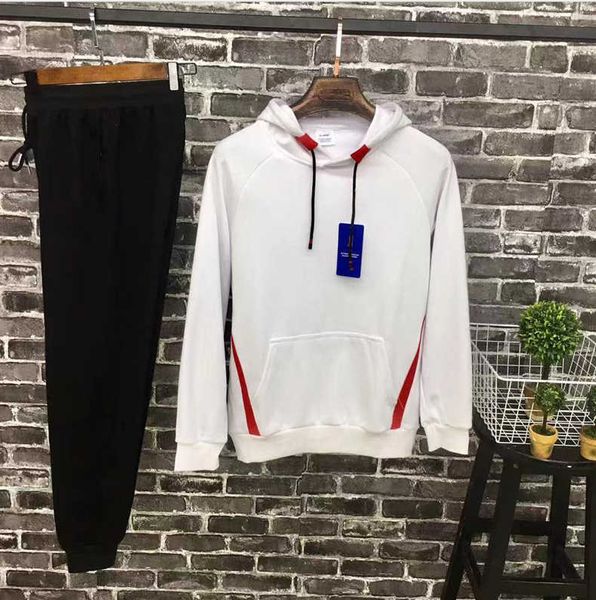 

men women tracksuits autumn winter 2020 solid color long sleeve hoodie + pants two piece sets mens brand hooded hoodie suits plus, Gray