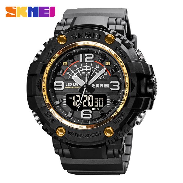 

fashion outdoorsport watch men waterproof digital watches brand skmei watch 3 time countdown electronic men's clock, Slivery;brown