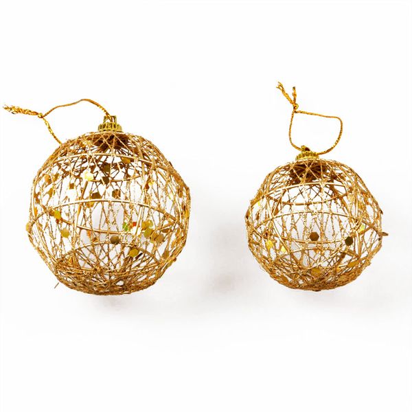 

6pcs/set hollow christmas tree decorative ball gold party ornaments garden decor
