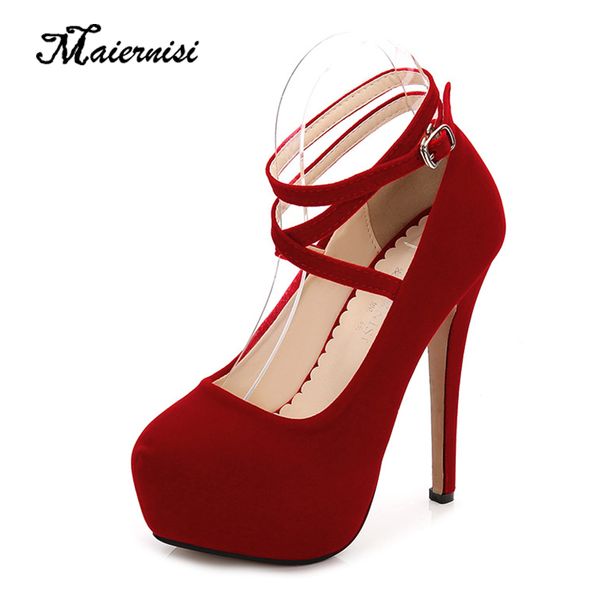 

maiernisi shoes women high heels pumps for ladies spring gladiator shoes female stiletto high heels platform party, Black