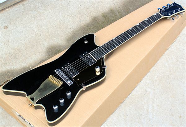 G6199 Billy özel elektro gitar, plaka çizmek, özel kakma ve bütün siyah vücut, gülağacı klavye, krom donanımları.