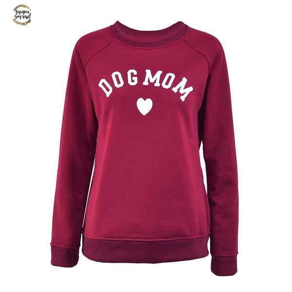 

dog mom womens plus velvet fashionable long sleeve casual polyester sweatshirt printing heart shaped print kawaii sweatshirt clothing, Black