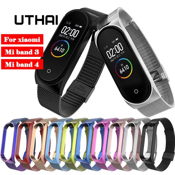 

uthai s15 меалла из неѬжавеей али Ѭемеок дл ми диапазона 4 Ѭемеок дл miband 3 4 бѬ Black;brown
