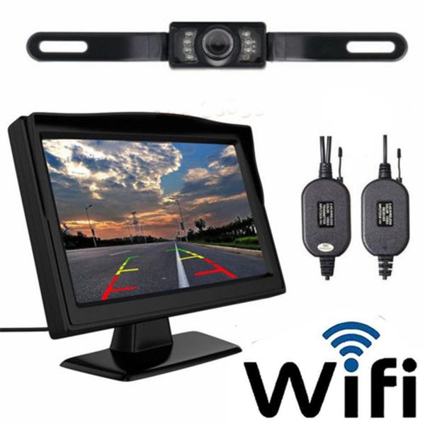 

wireless backup camera monitor kit rear view reversing parking system 4.3" tft lcd monitor waterproof night vision r20 car