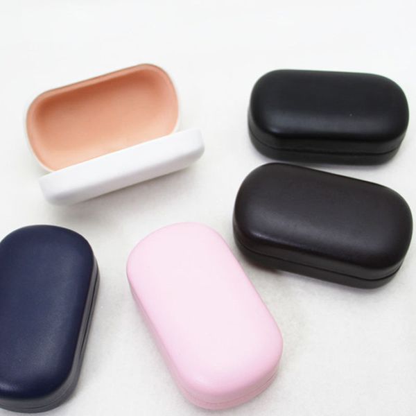 

contact lens storage boxes pu leather package boxes container for earphone watches jewelry