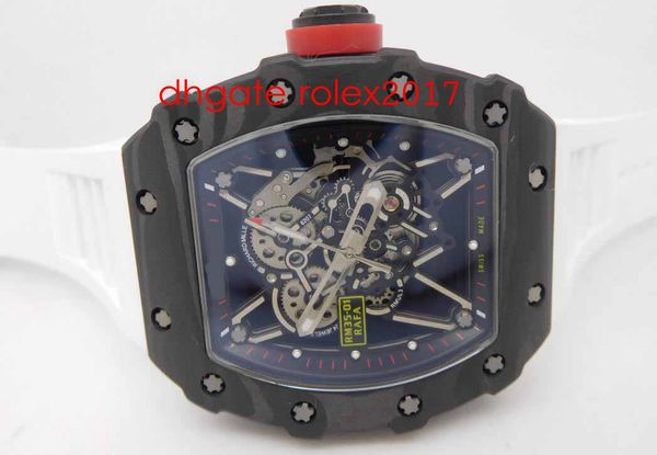 

men's seller kv factory edition rm035-01 rafael nadal japanese 8215 movement watch carbon mens white vented rubber wristwatches, Slivery;brown