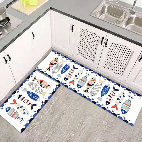 

кухонный ковер с модным дизайном мультфильма 100% полиэстер 12 стилей противоскользящий бегун ковер для гостиной, спальни