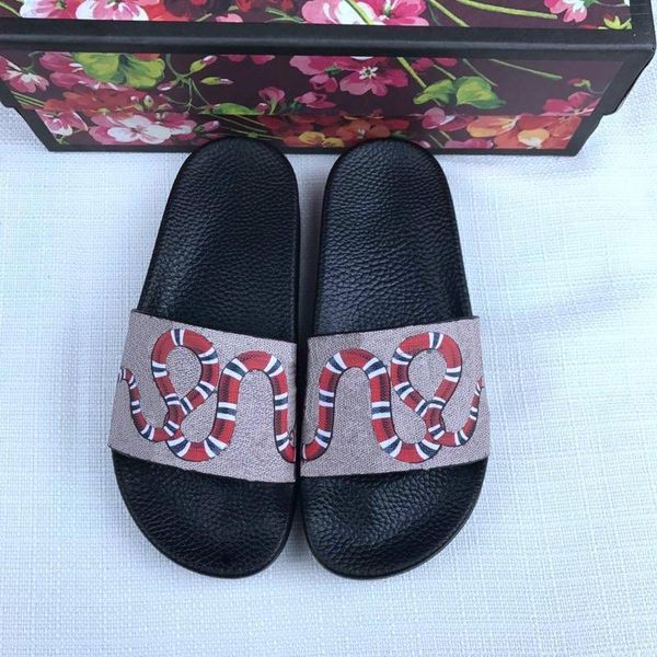 

ace women luxury designer sandals 19 mix models beach slippers flower tigers snake print rubber genuine leather slipper size 36-45 lll