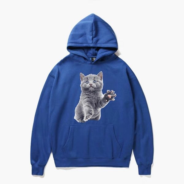 

mens designer hoodie winter thick fleece luxury cat hoodies animal sportswear hooded sweartshirt lovers letters streetwear sweatshirts s-xxl, Black