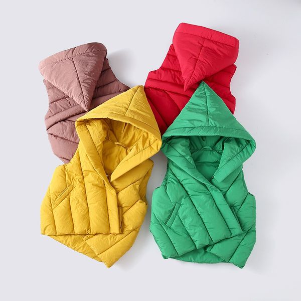 

cute baby kids vest -6t children girls solid print hoodie jacket winter baby boys warm outerwear coats outfits, Blue