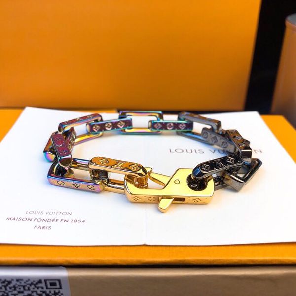 

luxury designer jewelry bracelet mens bracelets monogram colors chain bracelet bijoux de crÃ©ateurs de luxe femmes bracelets 2019 luxury fash, Black
