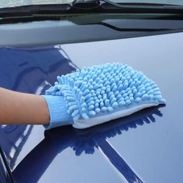 

car microfiber wash miultrafine fiber chenille wash glove soft mesh backing no scratch home cleaning window washing glove