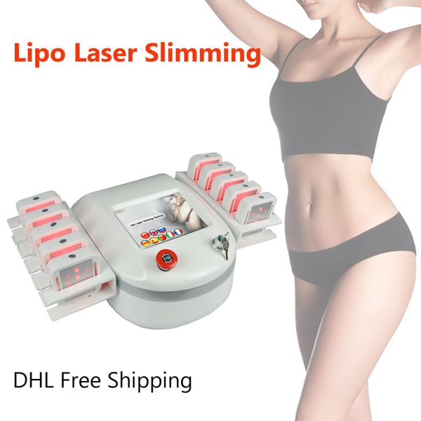 Não Invasiva portátil Lipo Laser máquina 650nm 10 Pads LipoLaser perda Slimming Fat Burning Peso Lipoaspiração Celulite equipamentos de remoção