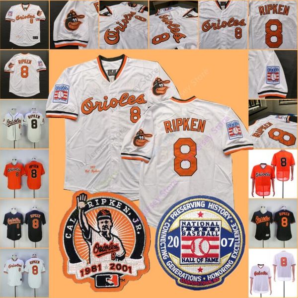 

8 Cal Ripken Jersey MN Cooperstown Orioles with 2007 Baseball Hall Of Fame Patch Home Away 2001 Baltimore Jerseys Cheap