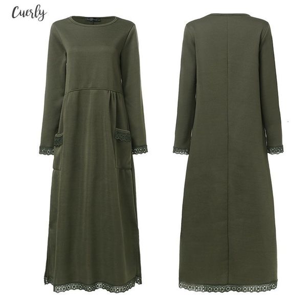 

elegant lace stiching sweatshirts dress womens autumn sundress 2020 casual maxi vestido female casual dresses solid hoodies plus size, Black;gray