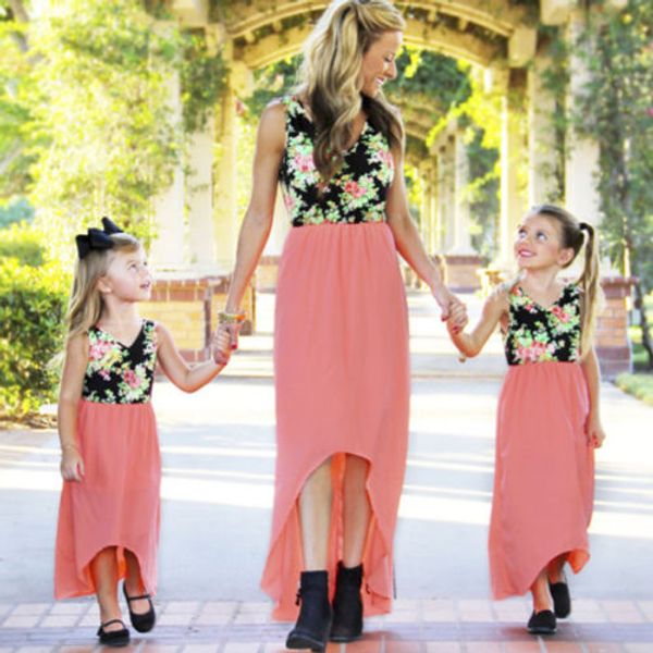 

family matching outfit mother daughter clothes summer dress baby girl hobo dress, Blue