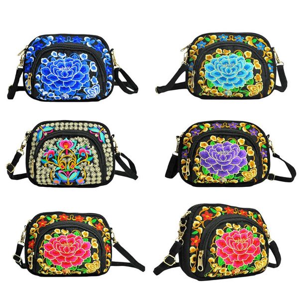 

thinkthendo vintage printed flower women mini crossbody bag cellphone pouch small handbag coin purse