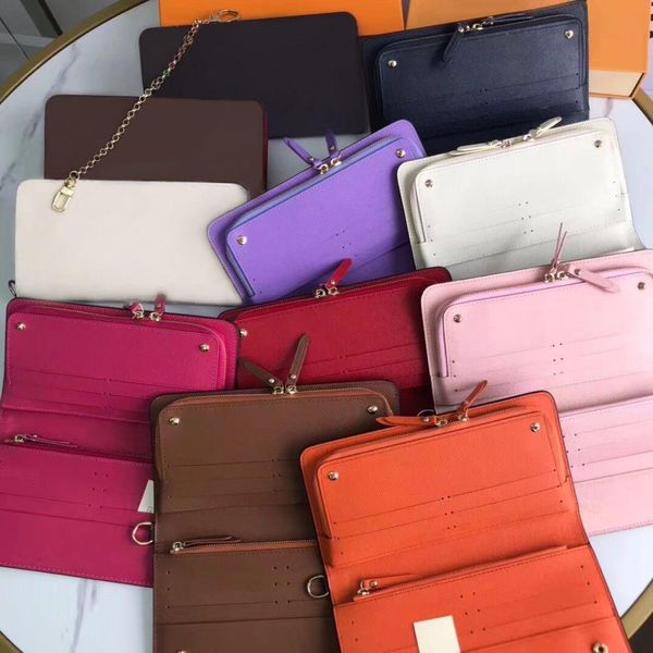 

дизайнерский органайзер кошелек для женщин стандартный кошелек цепочка кошелек кожа леди длинный кошелек moneybag молния сумка монета карман, Red;black