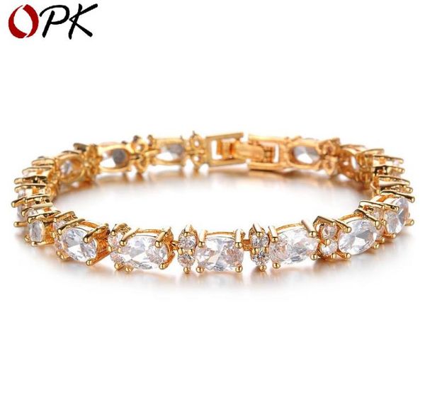 

gold-plated zircon sparkling elegant lady's bracelet, Golden;silver