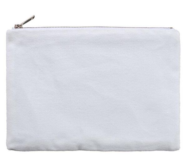 

6*9inch sublimation white blank canvas makeup bag with gold zip gold lining