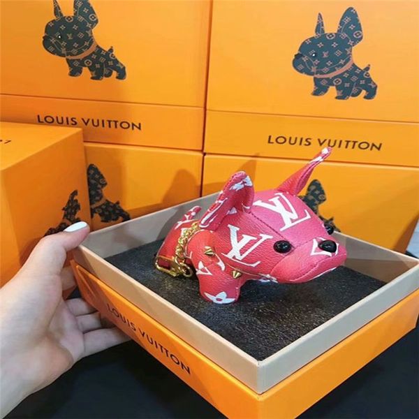 

luxury high quality keychains дизайнерских key пряжка кошелек подвеска сумка собака стиль дизайн сумка кукла цепь key пряжки 6 цвет с коробк, Silver
