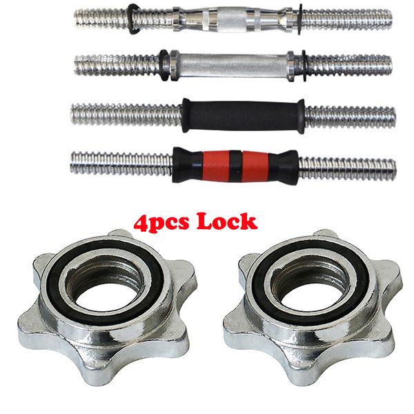 

4 pack standard barbel spin lock dumbbell bar nut rod locking collar clamp