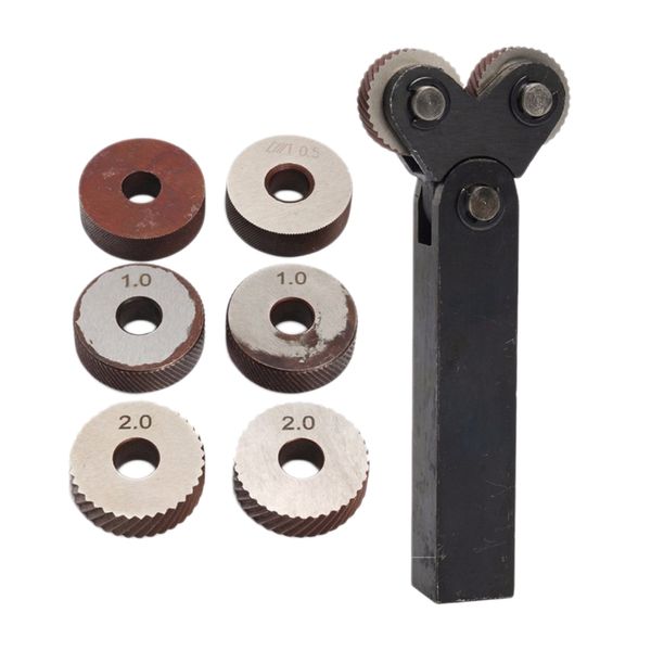 

стальной двойной набор инструментов для накатки колес w / 0.5 мм, 1 мм, 2 мм диагональное линейное колесо