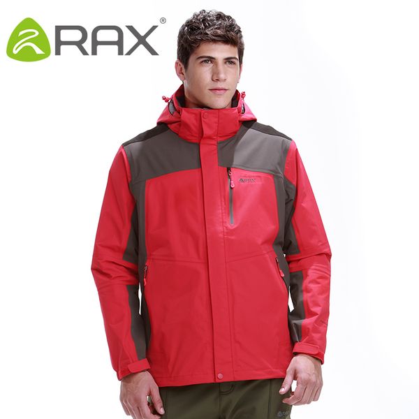 

rax waterproof hiking jackets men waterproof windproof warm hiking jackets winter outdoor camping thermal coat 44-1a029, Blue;black