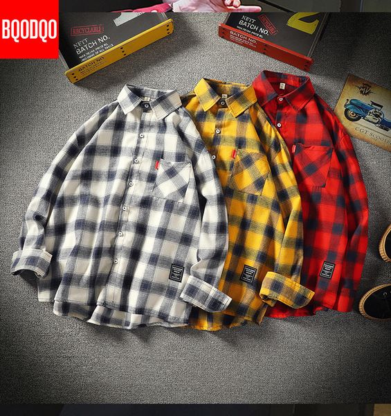 

5xl oversized casual shirts men autumn black plaid long sleeve streetwear flannel shirt male spring harajuku japanese korean top, White;black