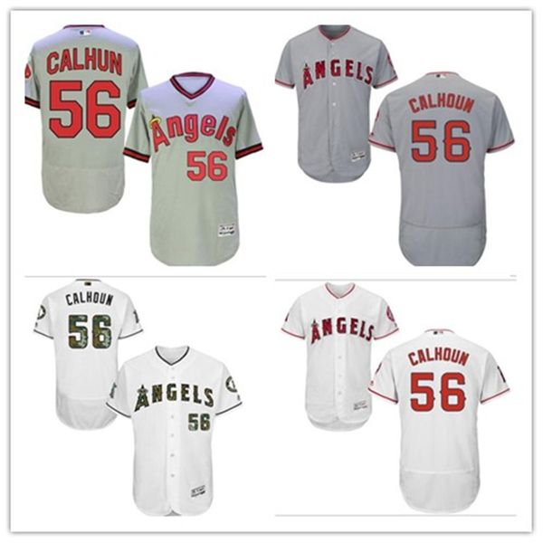 

custom baseball jerseys los angeles 56 kole calhoun los angelesangels angels men women youth red white high-quality jersey, Blue;black