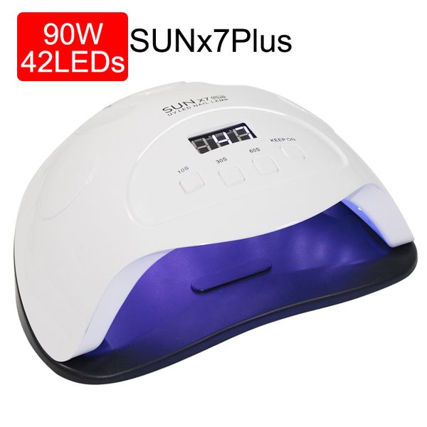 

sun x 7/5 plus 90/54w led lamp nail dryer 42/36 leds uv lamp for drying gel 10/30/60/99s painless mode sensor manicure tools