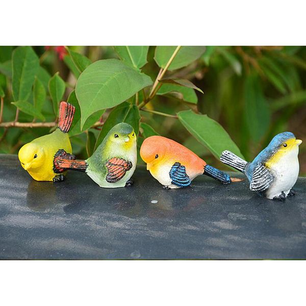 

4pcs bird statue home garden bird model figurine home garden yard art deco