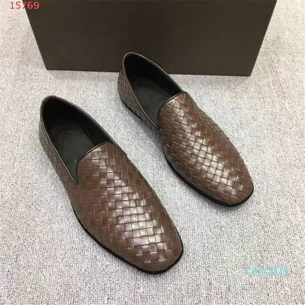 

2019 men denim intrecciato calf slipper designer brand loafer luxury moccasin comfortable with original box ct01, Black