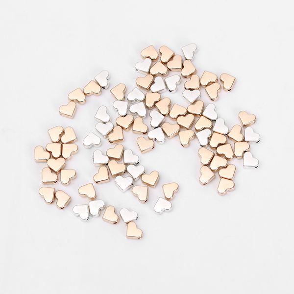 

100pcs heart european small hole spacer fits diy handmade charms bracelets jewelry making accessories mini heart pendant, Blue;slivery