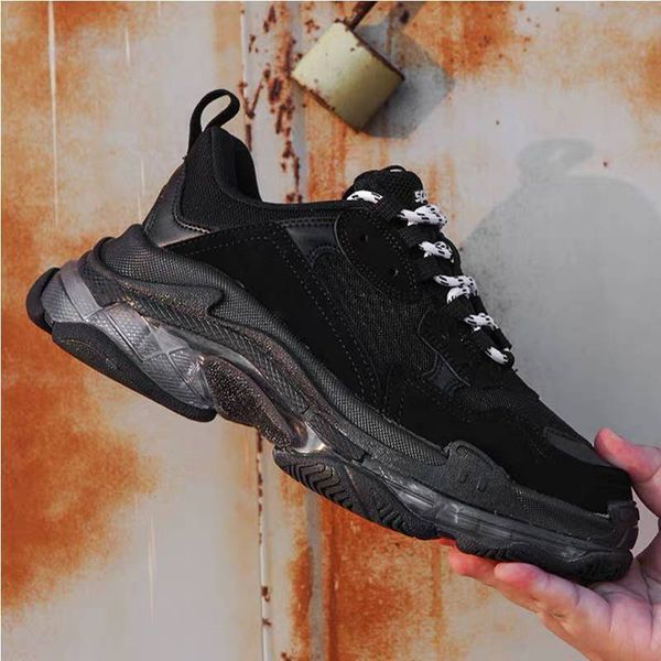 

paris triple shoes platform luxury vintage sneakers cost-effs good qualitective men women designer shoes soft good, Black