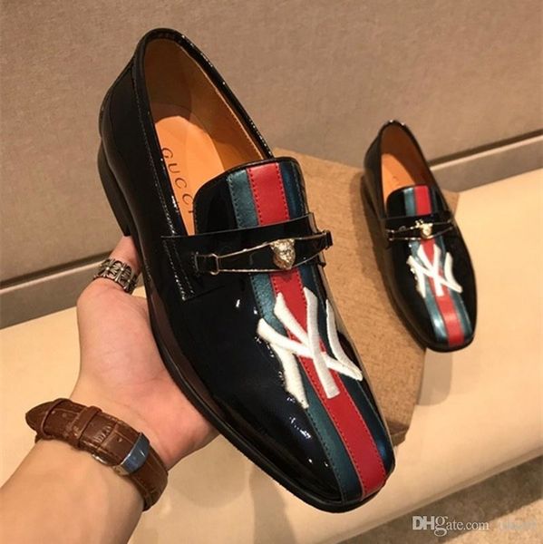 

18ss new big us size 6.5-13 man dress shoe flat shoes luxury men s business oxfords casual shoe black brown leather derby shoes