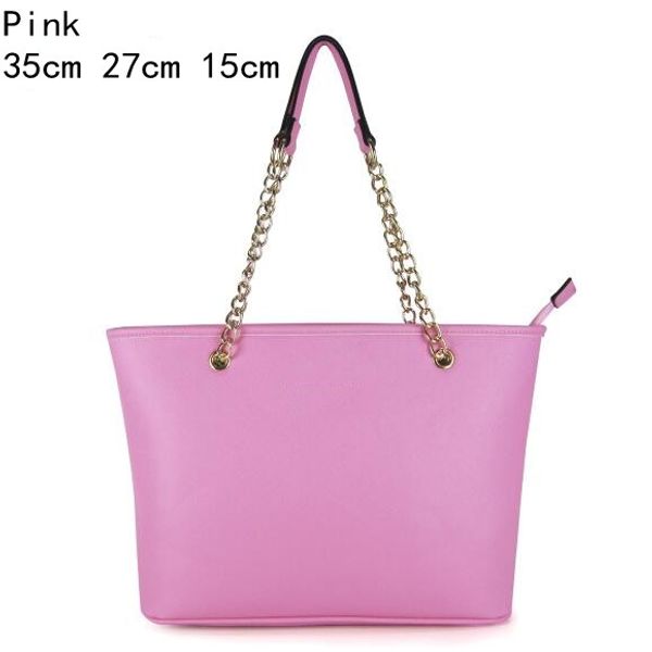 

pu fashion pink women large capacity chain handbag designer shoulder bag lady tote bag female clutch purse handbags