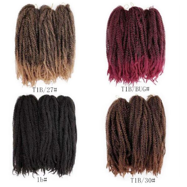 2019 18inch 30 Strands Curly Crochet Marley Braid Hair Kanekalon