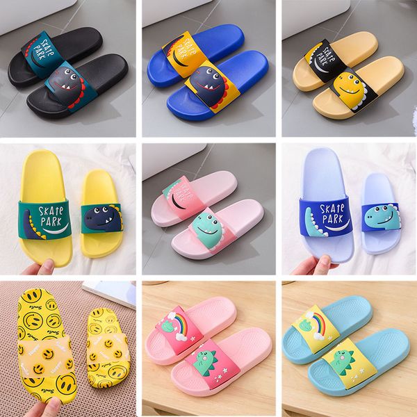 

children 2020 designer beach slippers summer men women cartoon flip flops pvc black red pink green sandals indoor bathroom shoes