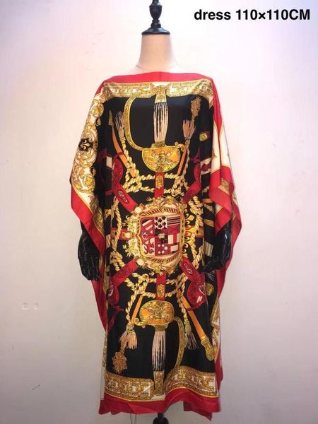 

african summer oversize popular modern silk dress for lady, Red