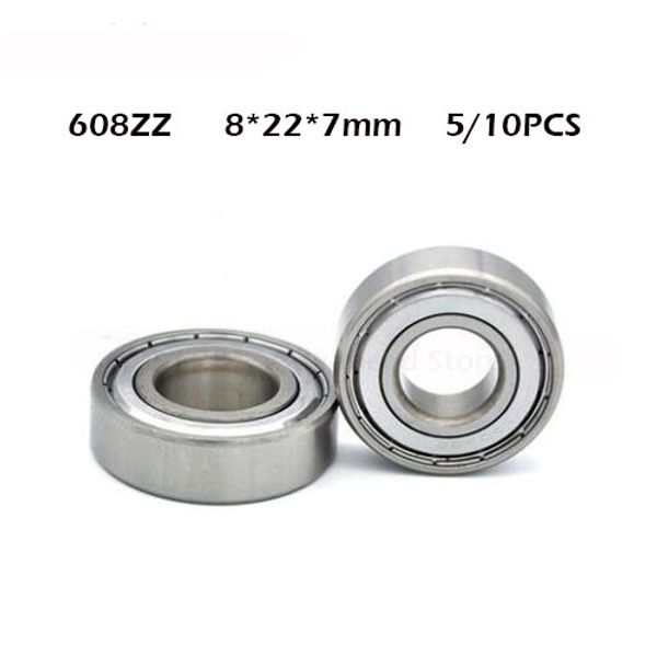 

5/10pc/lot 608zz bearing steel/bearing deep groove ball miniature bearings 608-zz 8*22*7mm 8x22x7 chrome steel