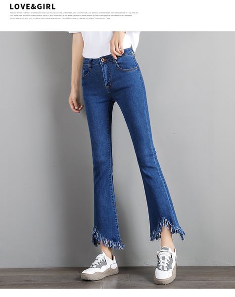 

navy blue tassel leisure flash micro loudspeaker trousers