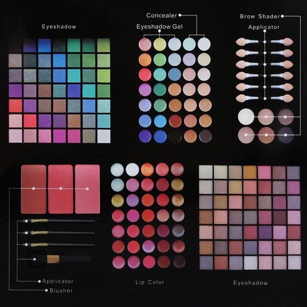 

177 colors makeups palette kit matte glitter eyeshadow pallete blush eyebrow set sj66
