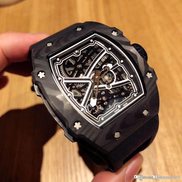 

роскошные мужские механические часы, углеродное волокно, rm67.движение западного железного города.48 мм. особенности нейлон веревка эластичн, Slivery;brown