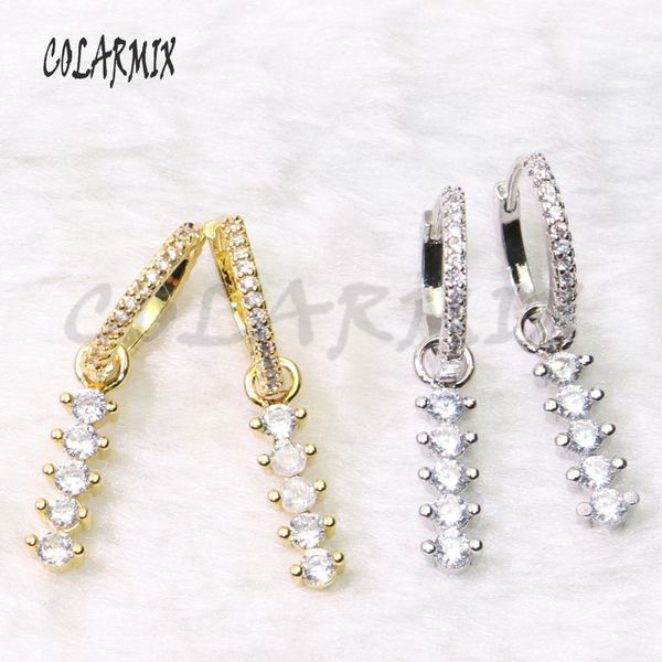 

4pairs tiny zircon earrings tiny crystal earrings gift for lady crystal wholesale earring 50809, Silver