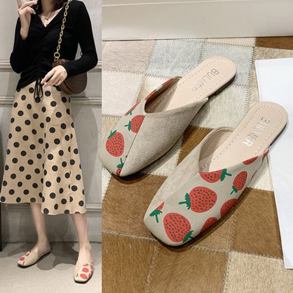 

2020 мода леди мулы фрукты графика as0083, Black