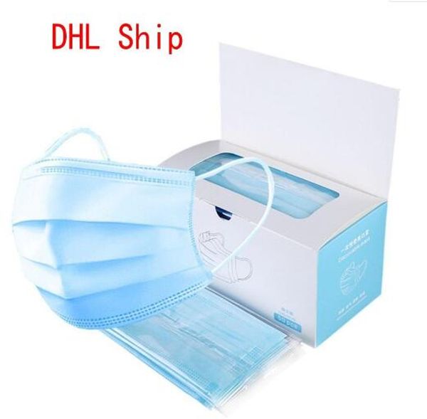 

dhl ship professional anti dust disposable face mask 50pcs pm2.5 disposable kn95 ffp2 level elastic mouth soft breathable face mask in stock