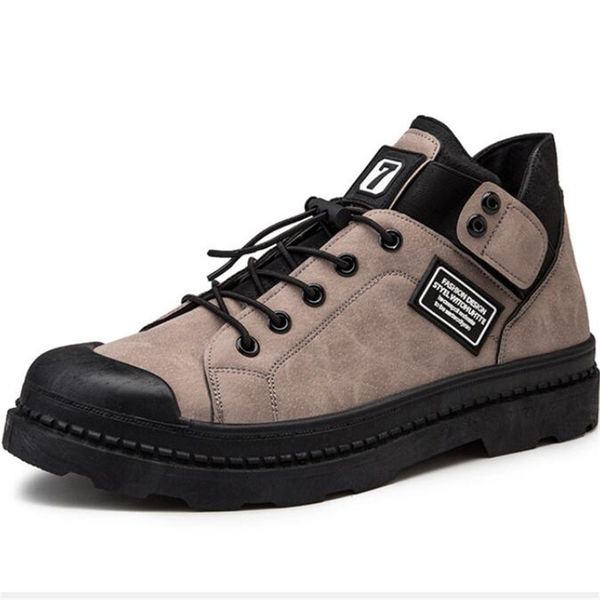 

autumn and winter new men's shoes fashion comfortable non-slip casual male sneakers shoes in the middle loafers men, Black