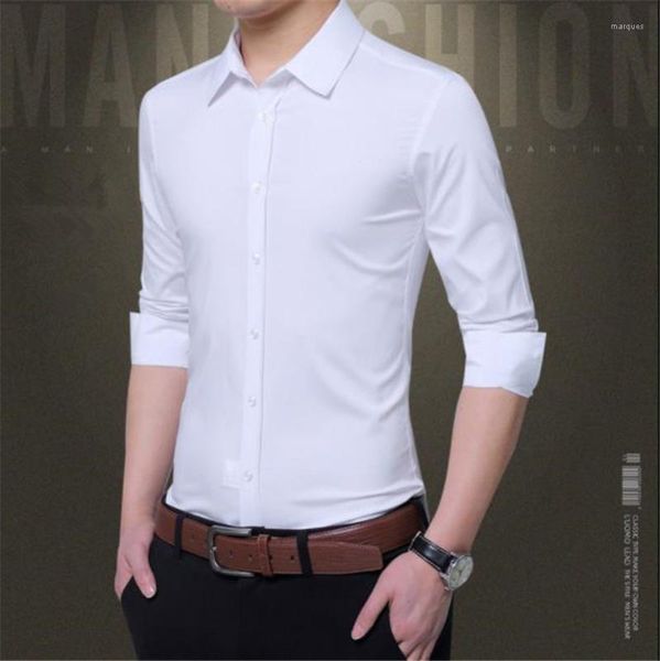 

lapel neck mens shirts fashion skinny party male dress shirts autumn slim dress shirts solid color designer long sleeve, White;black