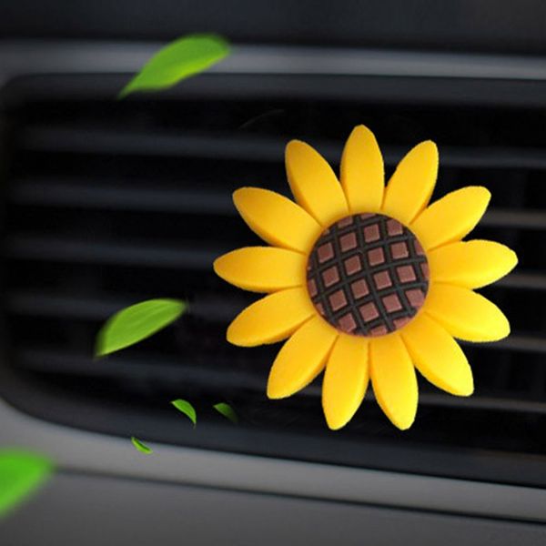 Car Accessories Air Freshener Cute Car Freshener Sunflower Ventilation Clamp Fragrance Aroma Diffuser Auto Interior Decor Car Decoration Car